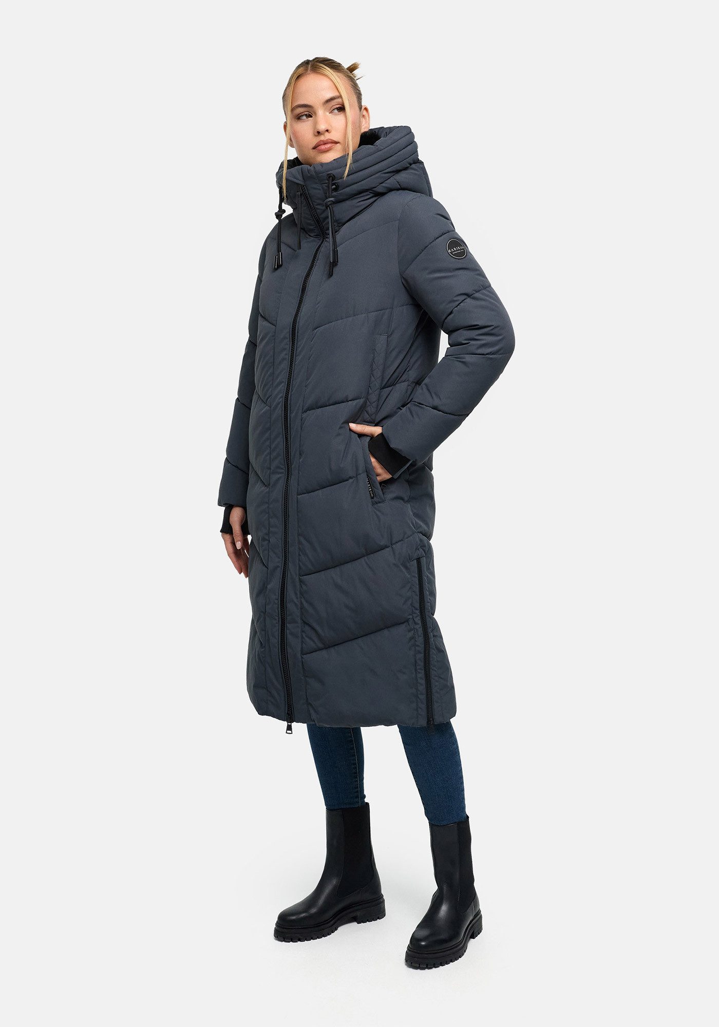 Marikoo Winterjacke Nadaree XVI Stepp Mantel mit großer Kapuze – Bild 3 von 5