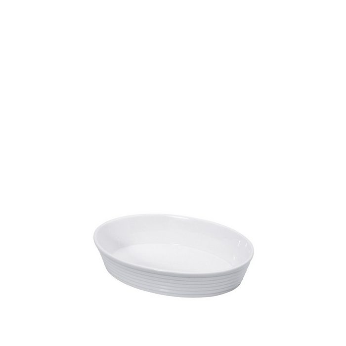 Küchenprofi Auflaufform Bauernform weiß oval Burgund Porzellan (1-St)