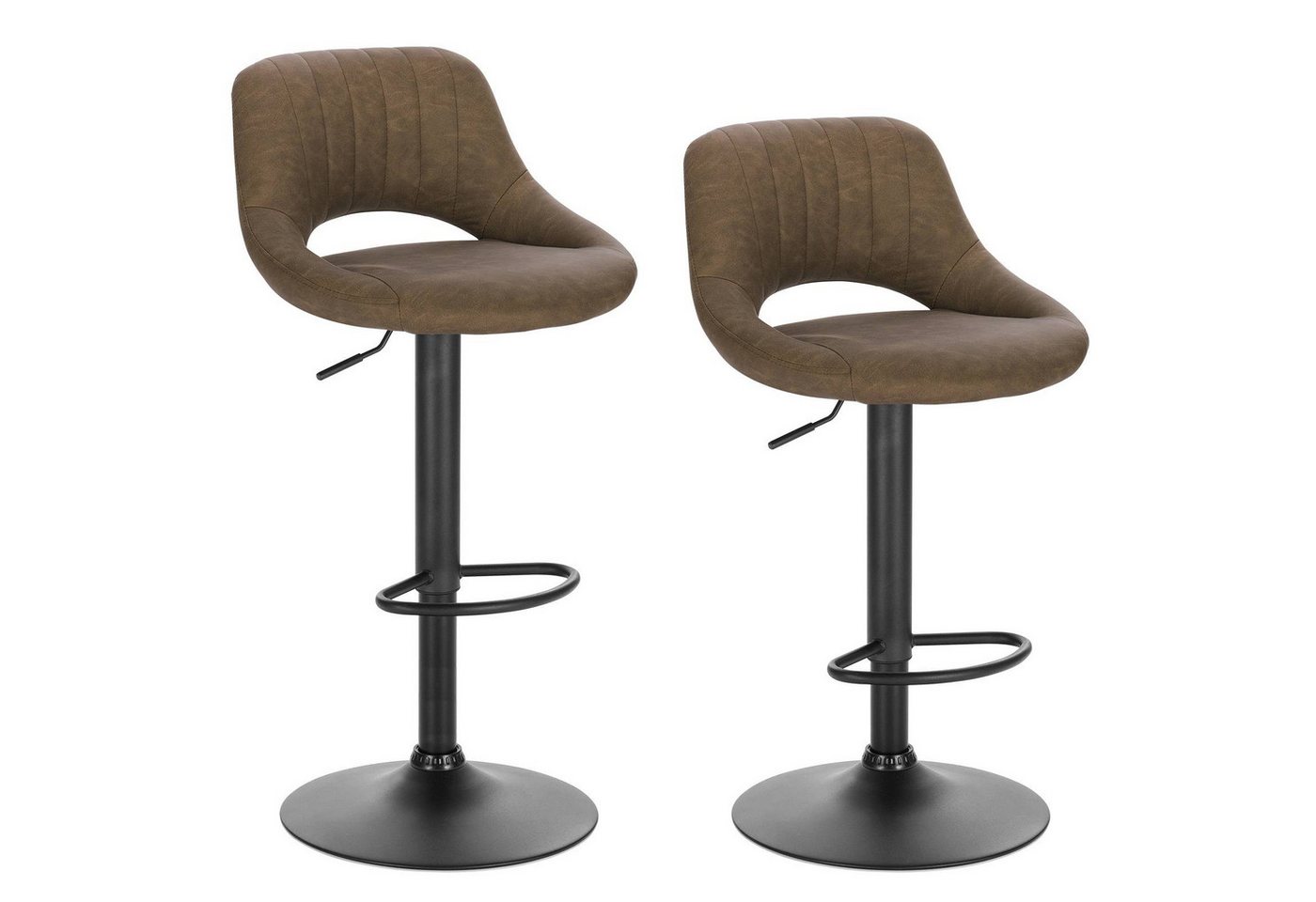 EUGAD Barhocker (2 St), aus Kunstleder und Stahl stufenlos höhenverstellbar