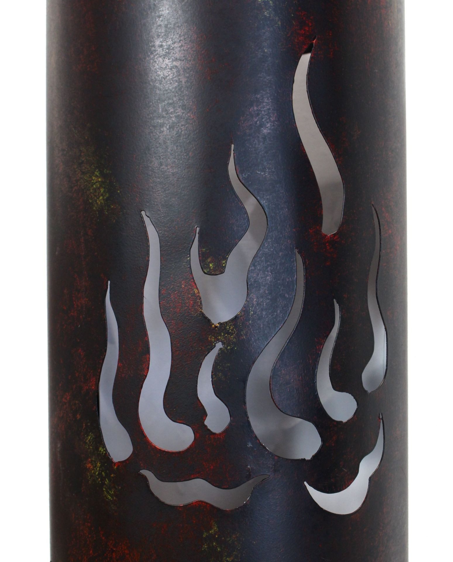 Dekoleidenschaft Bodenwindlicht "Flammen" Windlichtsäule aus Metall in Antik Optik, Outdoor Windlicht (2 St., im Set), 80 + 99 cm hoch, Kerzenständer groß, Deko – Bild 4 von 4