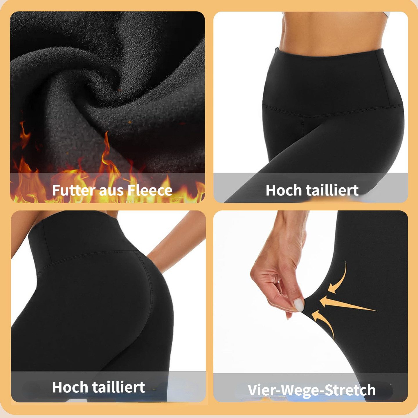 Blusmart Thermoleggings Fleece-Thermo-Leggings (Fleece-Leggings, 2-tlg., Sp günstig online kaufen
