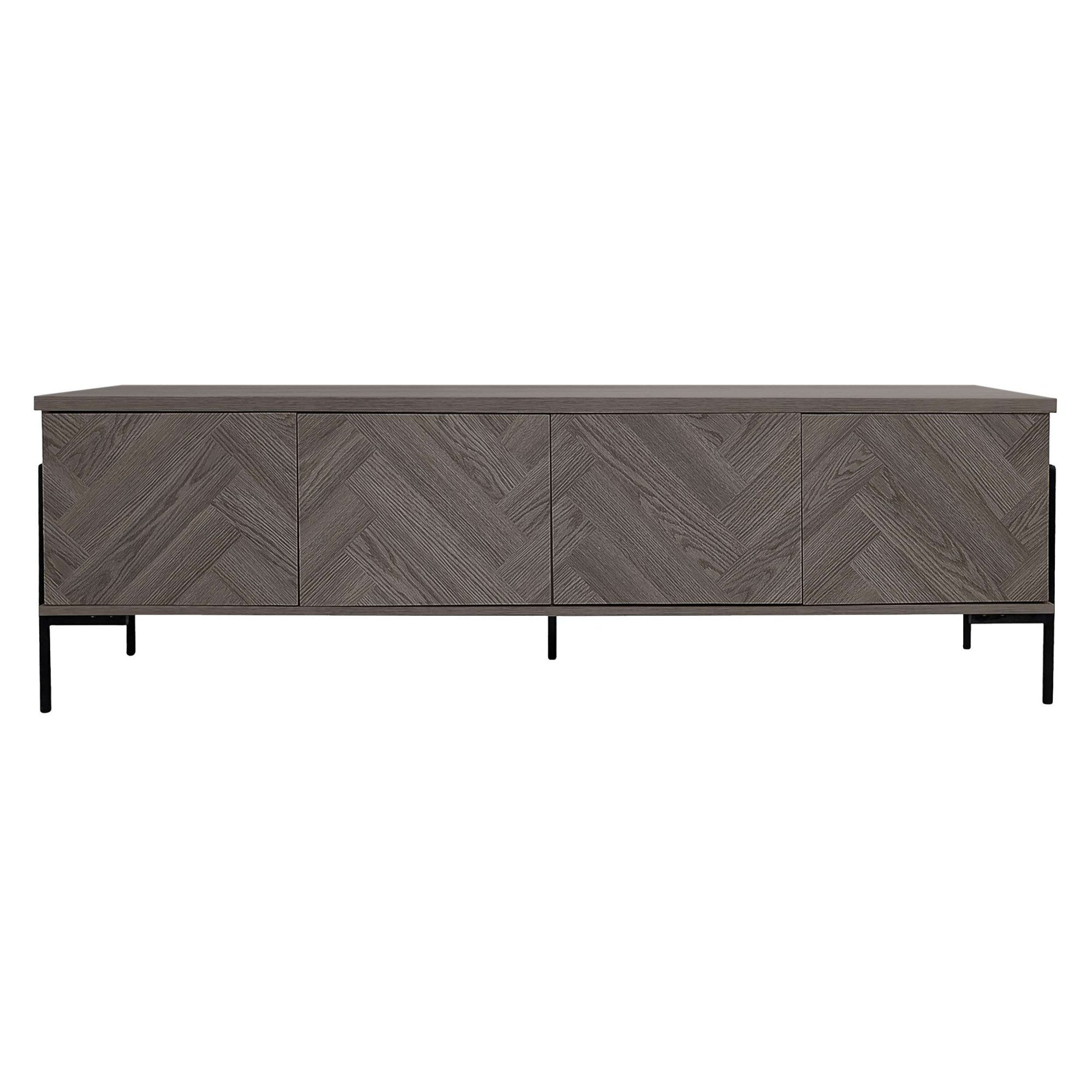OTTO home Lowboard Eadwine, TV-Kommode, Push-to-open, Türen mit Fischgräten Muster, Breite 175 cm