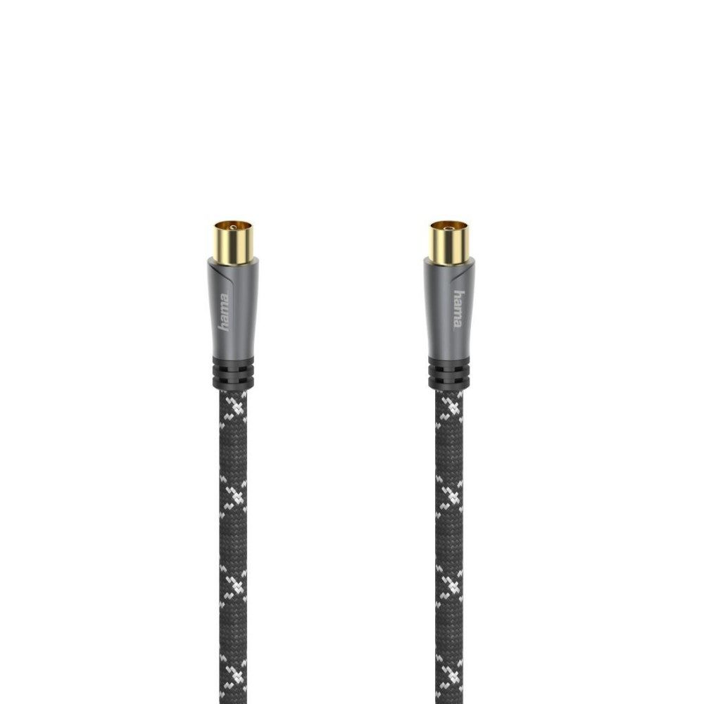 Hama Antennenkabel 10m Koax mit vergoldeten Steckern, 120 dB Schirmung für Audio- & Video-Kabel