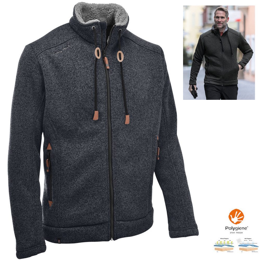Trekkingjacke Maul - Lichtenau 2 - Herren dicke Strickfleecejacke - dunkelgrau