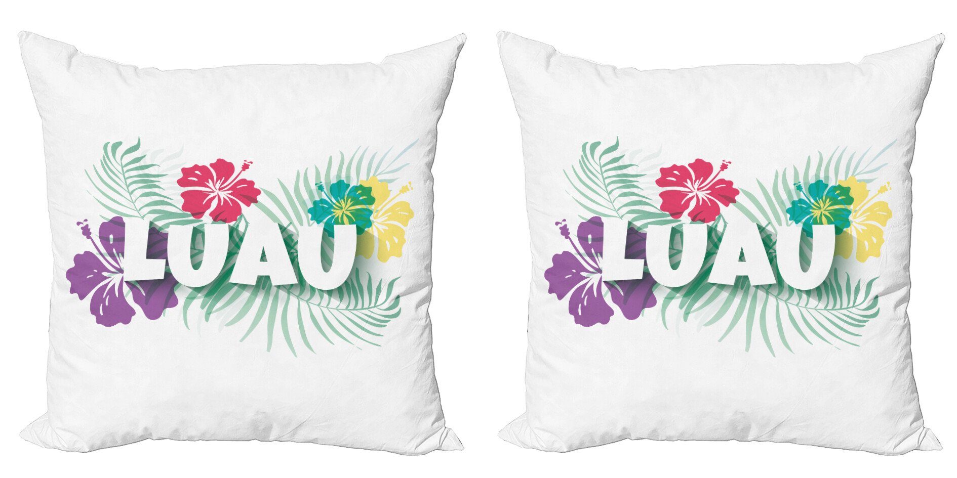 Kissenbezüge Modern Accent Doppelseitiger Digitaldruck, Abakuhaus (2 Stück), Luau Hawaii-Party-Zeit Petals