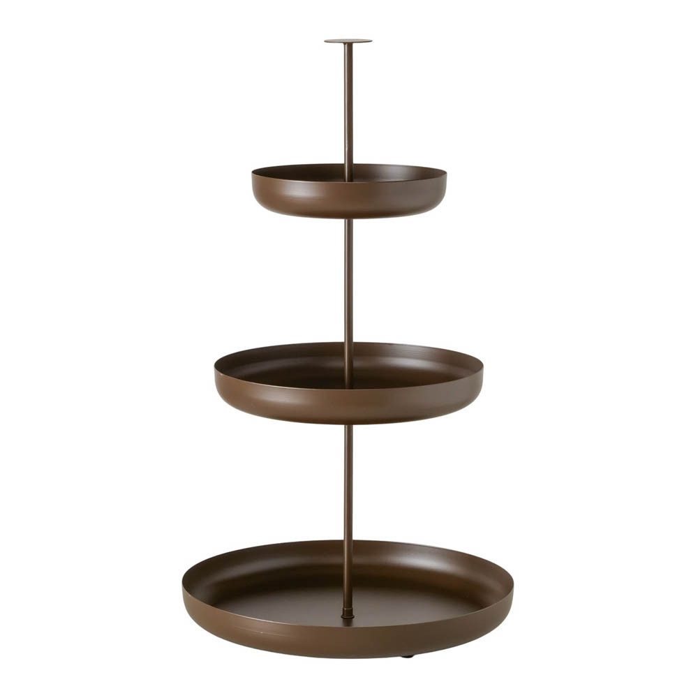 BOLTZE Etagere Etagere SIDAN braun Metall H60cm 3-stöckige Metalletagere lebensmittel
