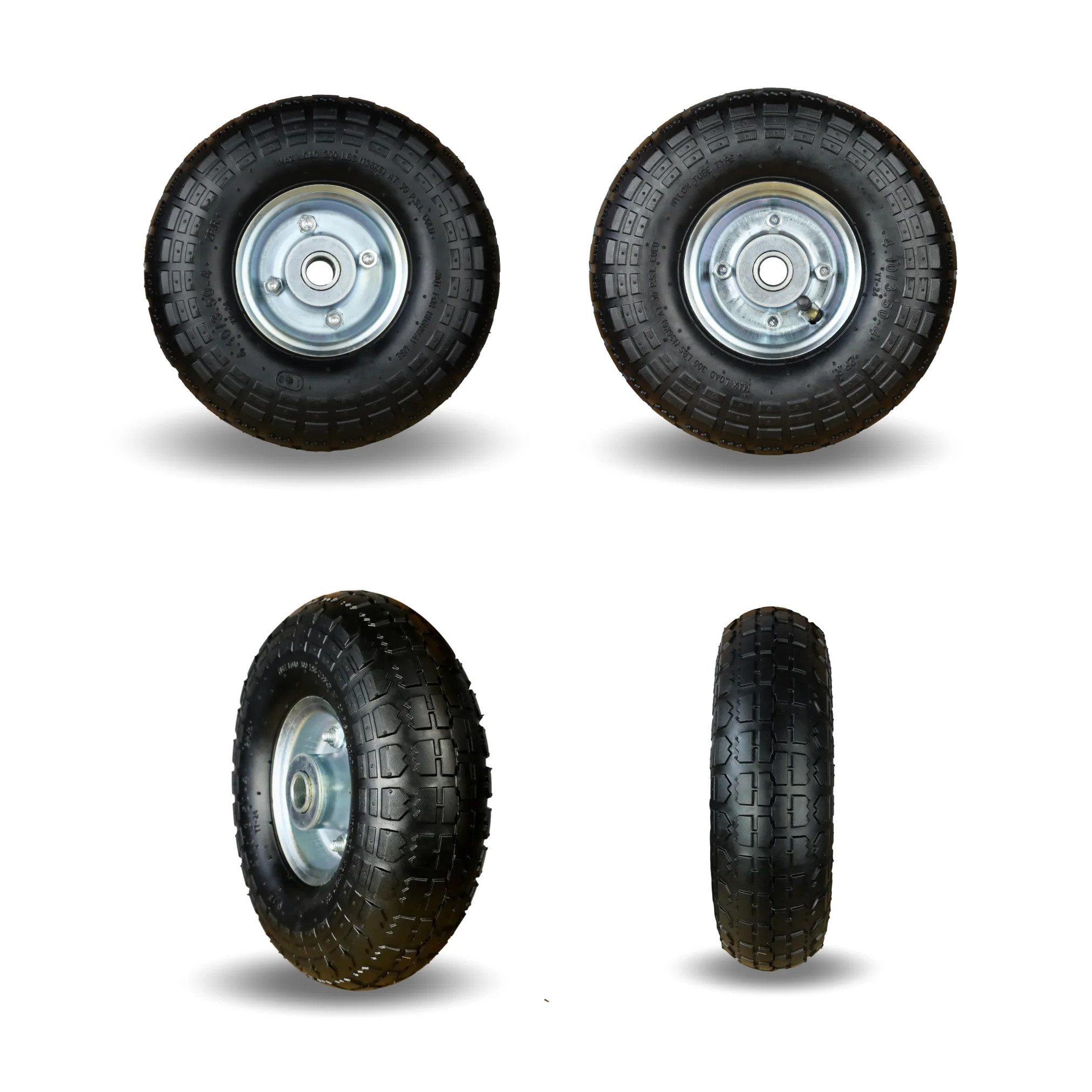 Frosal Ersatzrad 2 x FROSAL Luft-Rad Stahlfelge Silber 20 mm Bollerwagen Sackkarre (2 St)