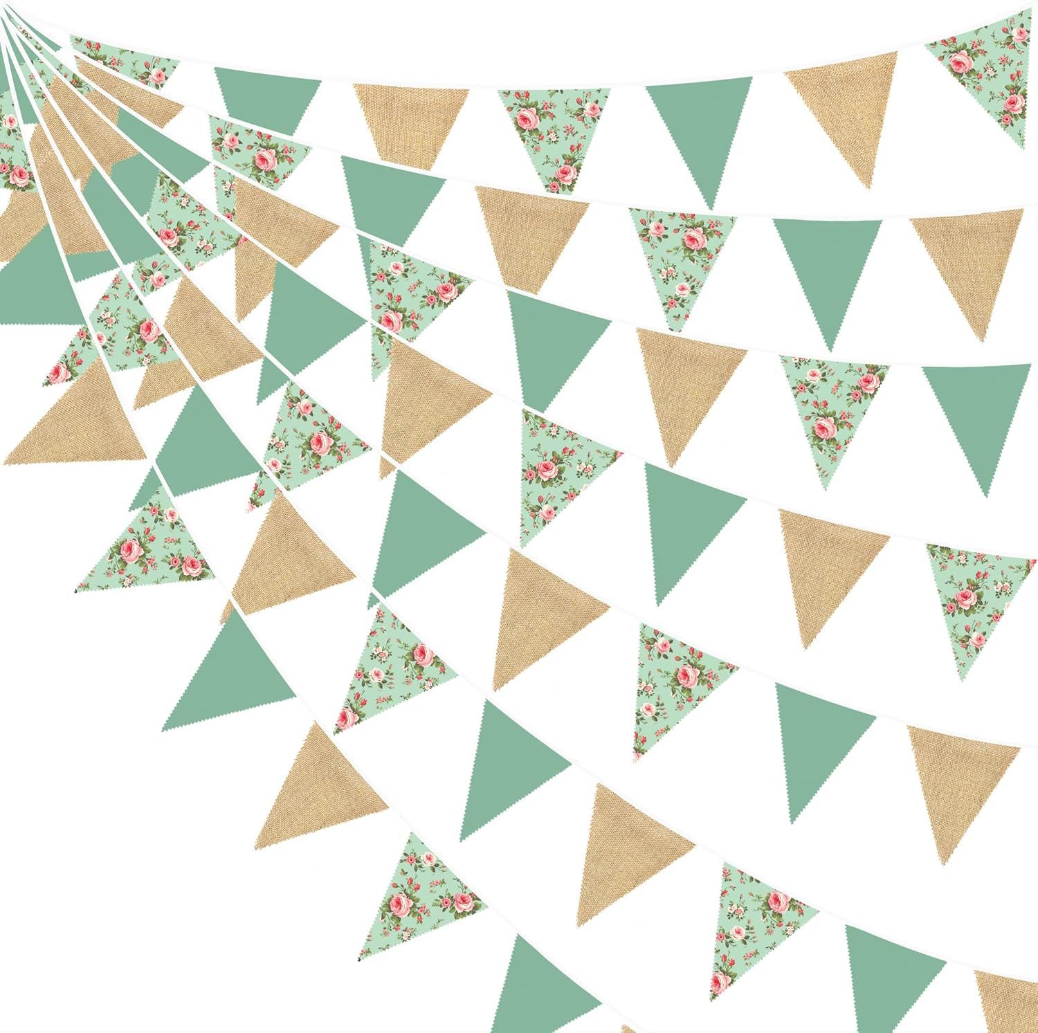 Coonoor Hängedekoration Wimpelkette Kinderzimmer,10M Vintage Garden Regenbogen Girlande Deko, für Herbst Hochzeit Geburtstag Party Halloween Weihnachtsdekoration