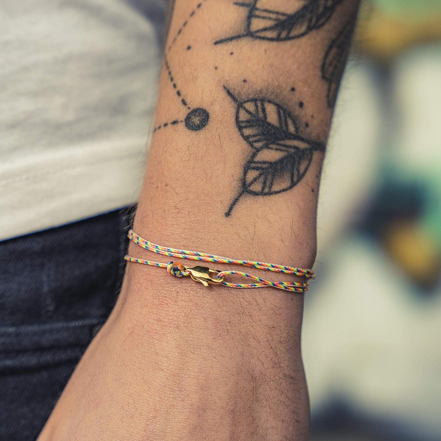 Armband Wickelarmband mit & Verstellbar Armband by Maritimes Minimalistisches Wasserfest Armband Made Damen, Herren Nami Retro Karabinerhaken Gold