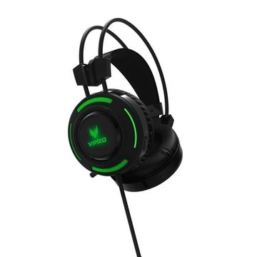 VPRO Gaming by Rapoo VH200 beleuchtet, Over Ear, Schwarz Gaming-Headset