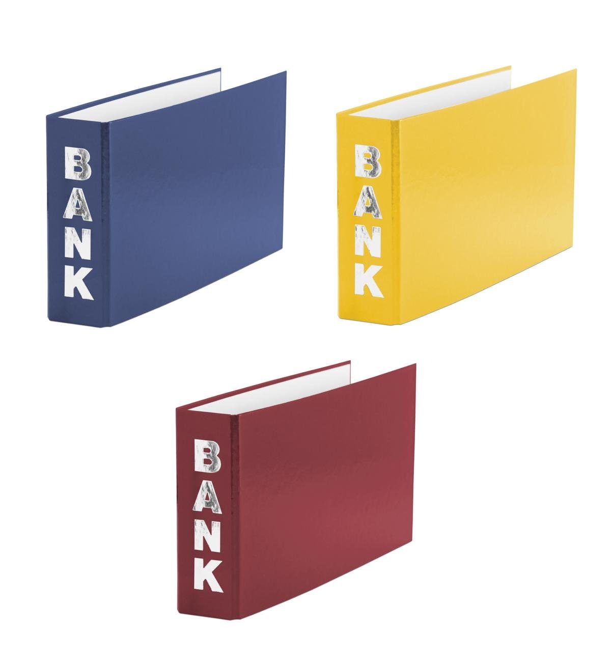 Livepac Office Bankordner 3 Bankordner / 140x250mm / für Kontoauszüge / Farbe: je 1x rot, blau