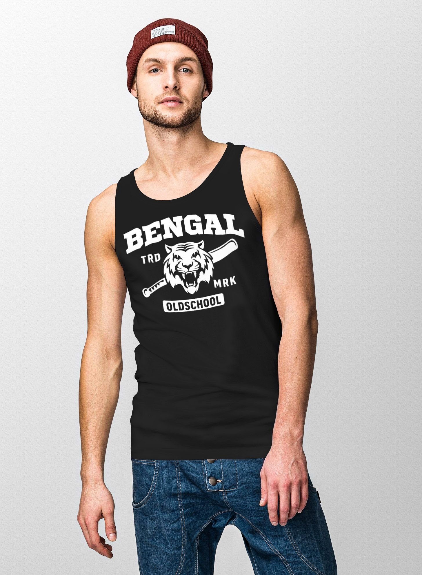 Neverless Tanktop Herren Tank-Top Bengal Tiger Baseball Sport USA Muskelshirt Muscle Shirt Neverless® mit Print