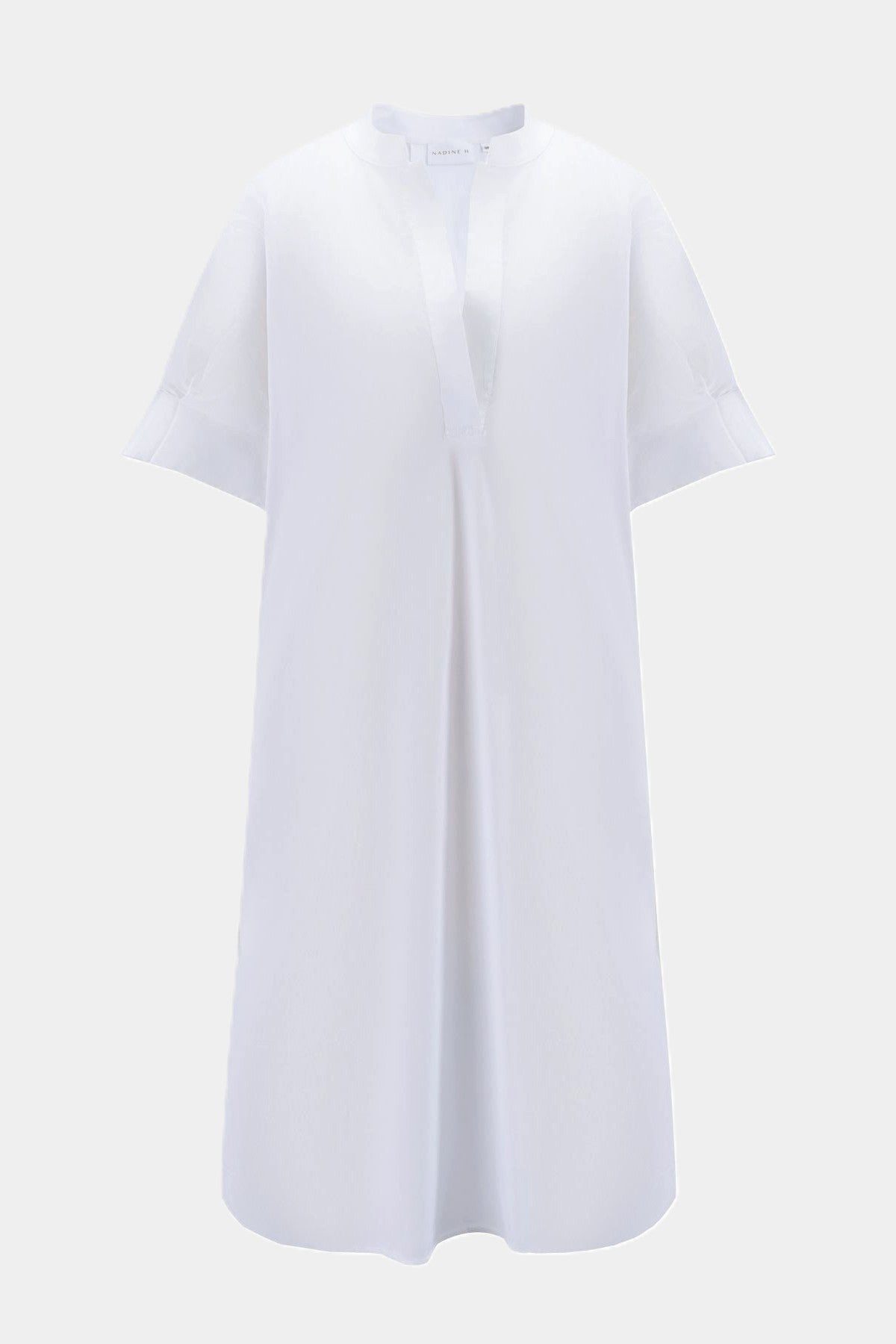 NADINE H Sommerkleid Nadine H stilvolles Kleid mit V-Ausschnitt und abgerundetem Saum in