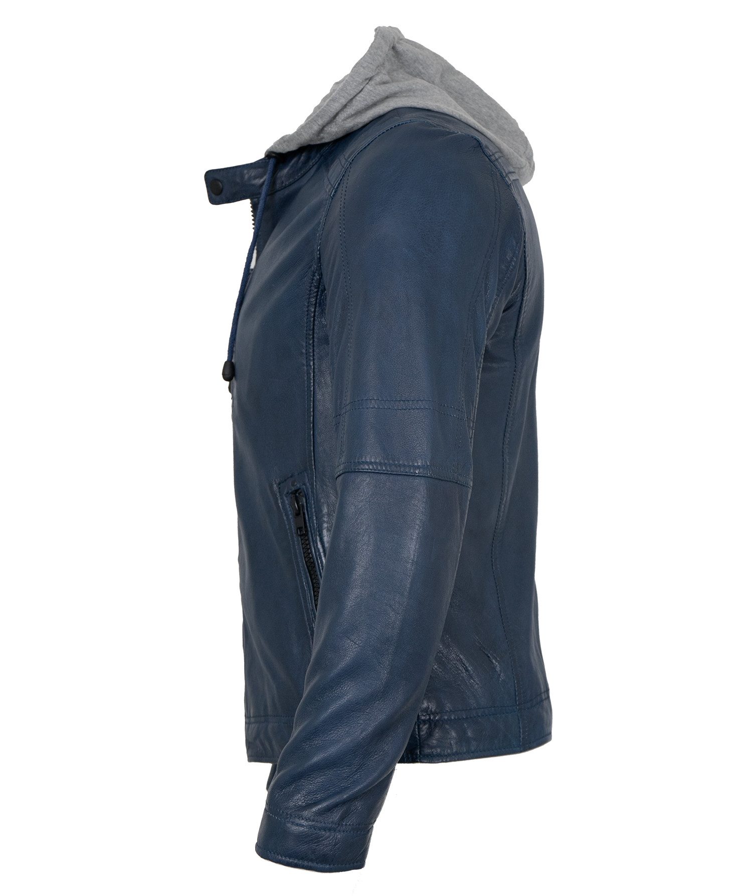 Jilani Lederjacke Harland-4 Jilani - Herren Lederjacke Kapuze Lammnappa bla günstig online kaufen