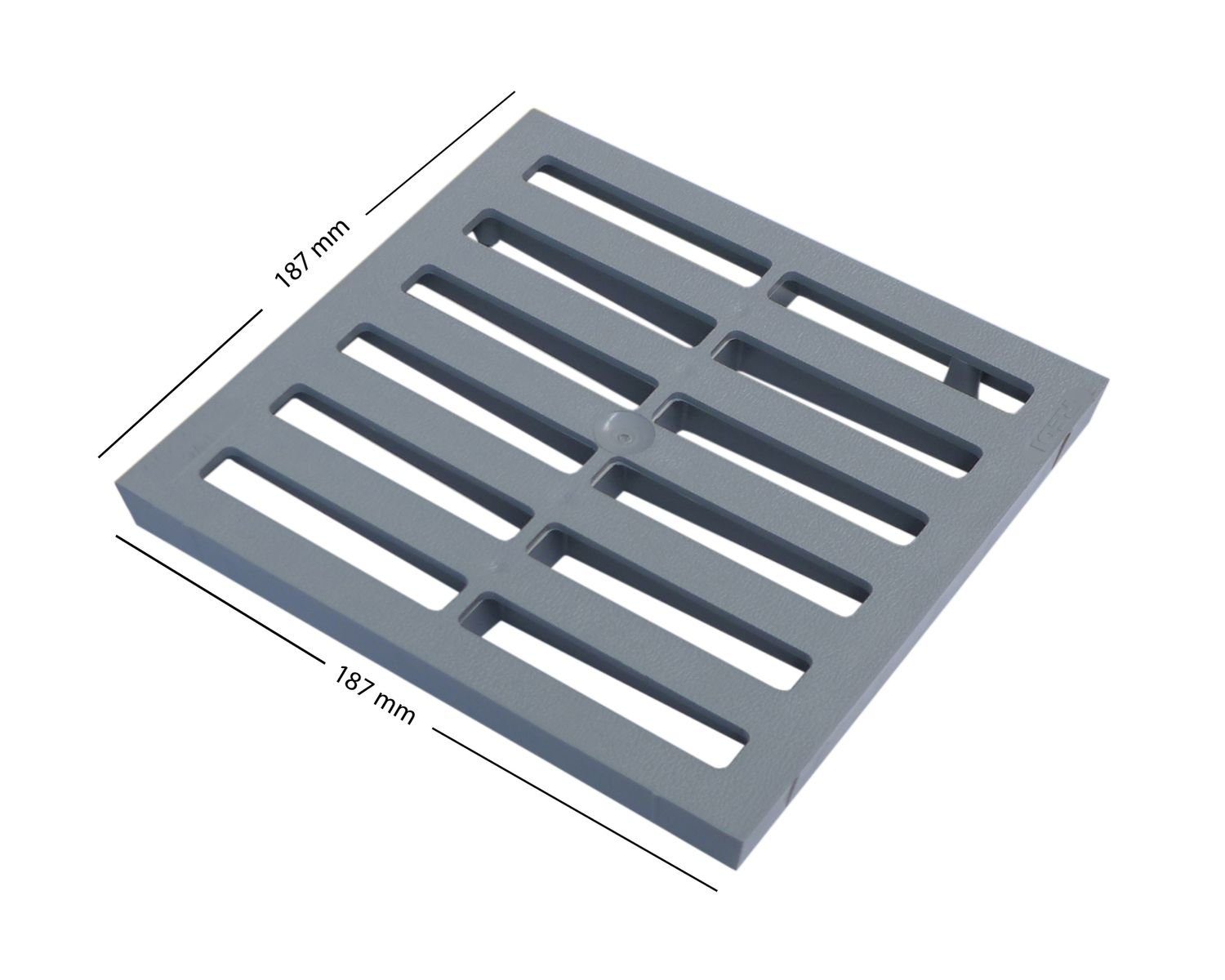 Marley Deutschland GmbH Erdschacht Kunststoffrost für Einlaufschacht Rahmen Nennmaß: 200x200mm, 20x20x2 cm, 1-St., stabil, begehbar, laugen- und säurebeständig
