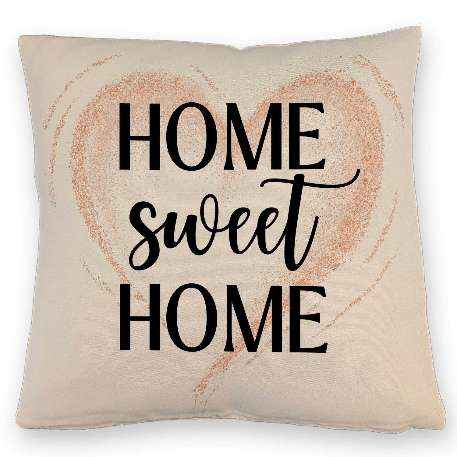 Dekokissen Home Sweet Home Kissen mit Leinenoptik