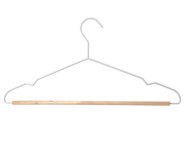 KS-Direkt Kleiderbügel Kleiderbügel aus Metall & Holz Garderobenbügel, (8-tlg), aus Metall kombiniert mit cremefarbenem Holz