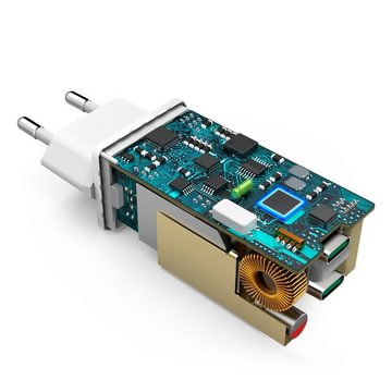 Hama 2fach USB-Ladestecker 35 W, 2x USB-C, Schnellladegerät Handy Netzteil USB-Ladegerät