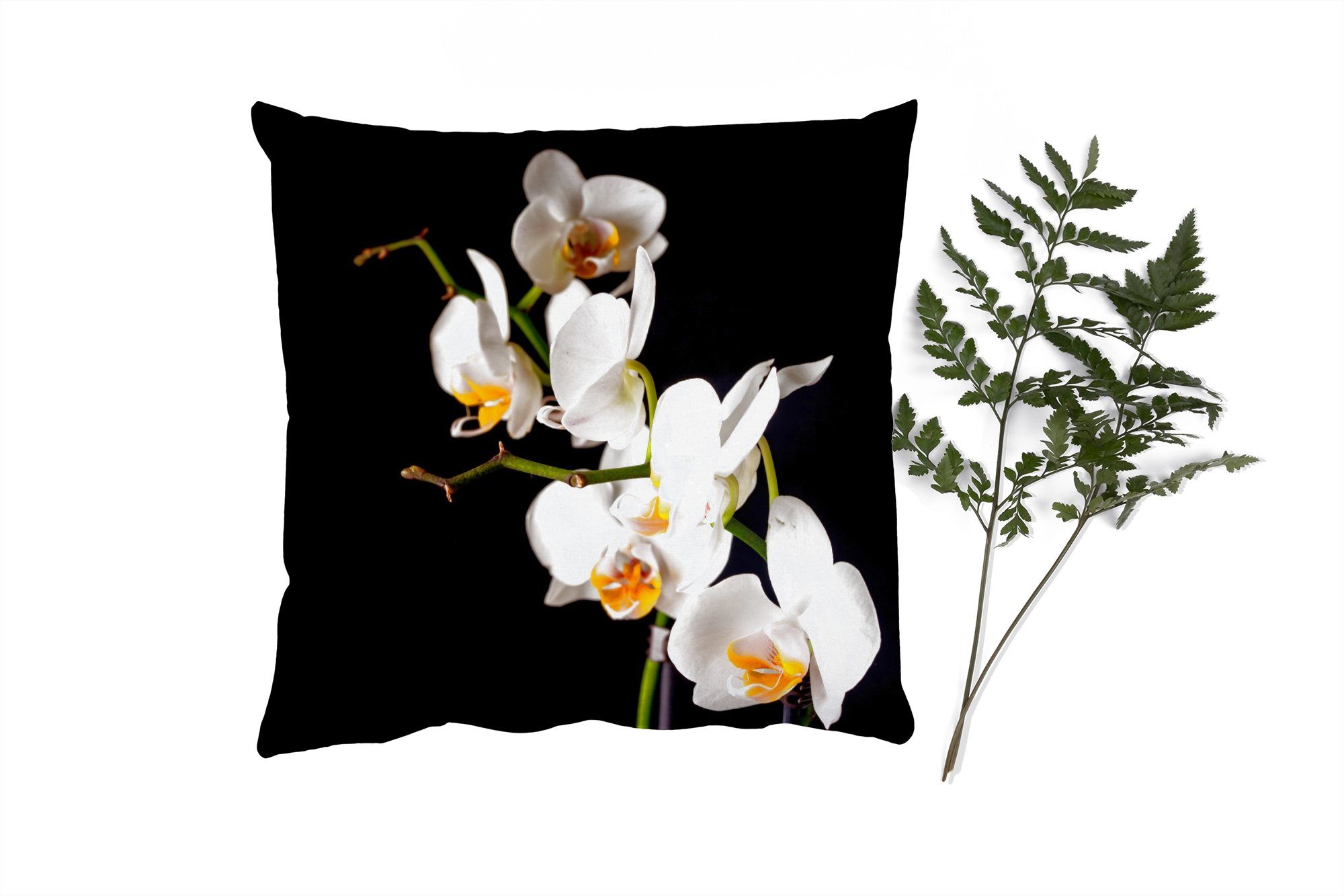 MuchoWow Dekokissen Orchidee - Blumen - Pflanzen - Botanisch, Zierkissen mit Füllung für Wohzimmer, Schlafzimmer, Deko, Sofakissen