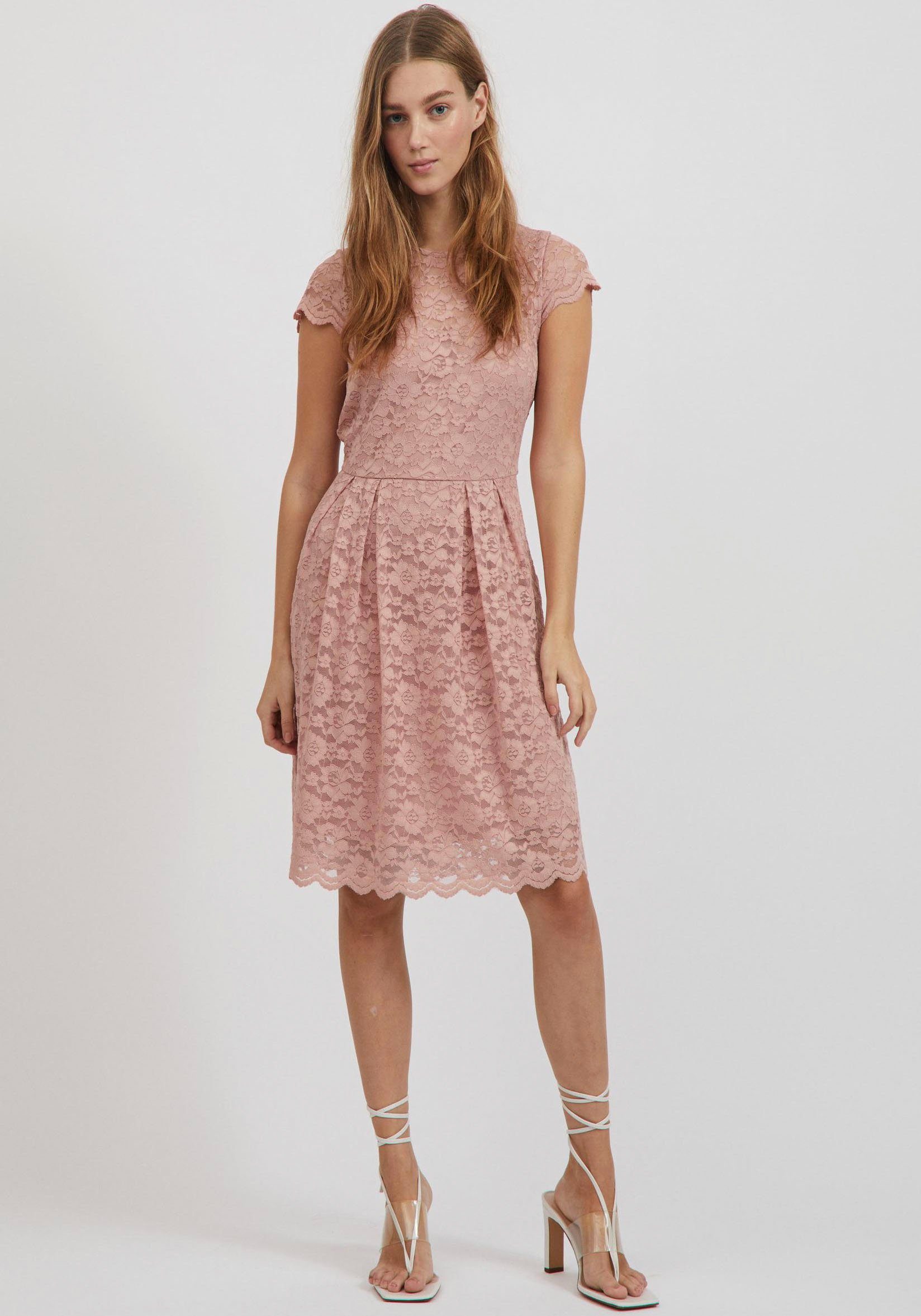 Vila Spitzenkleid VIKALILA DRESS Misty NOOS - CAPSLEEVE LACE Rose