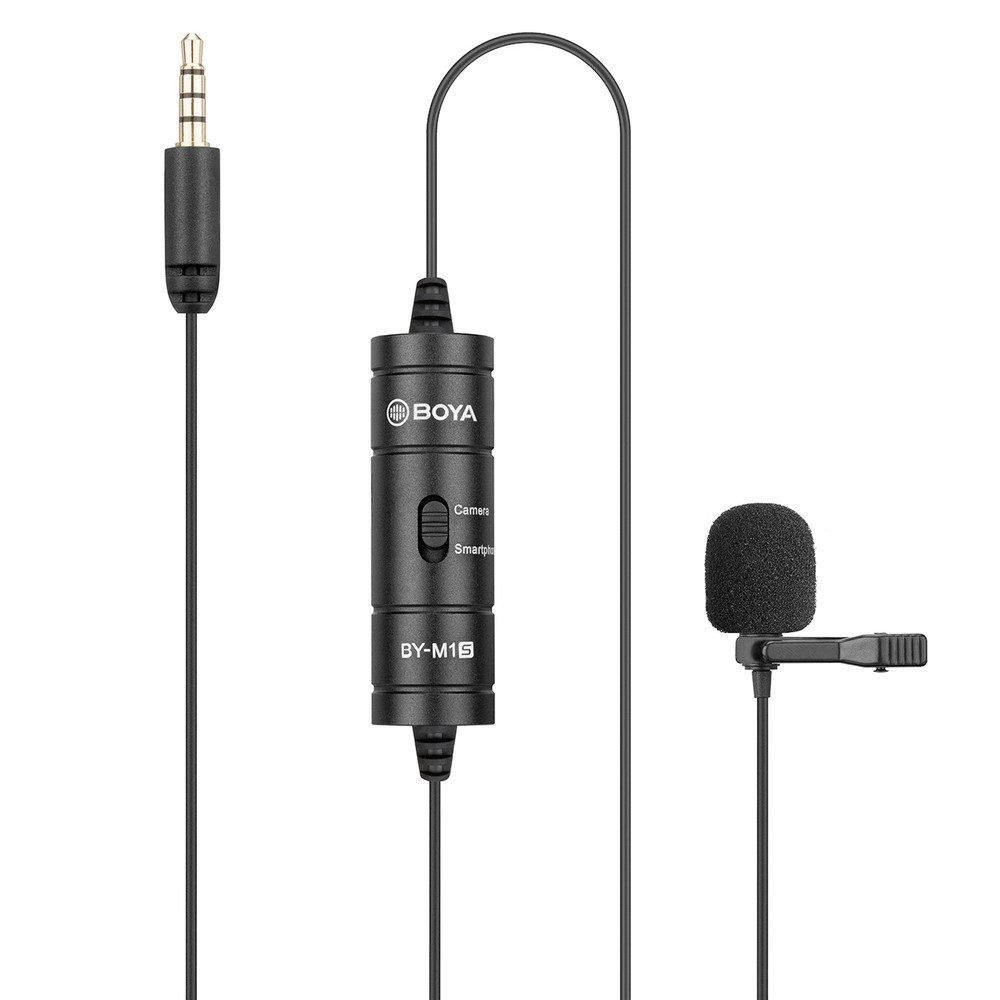BOYA Mikrofon Kompaktmikrofon Ansteckmikrofon (Spar-Set, 1-tlg), Rundum-Mikrofon, batterielos, 6 m Kabel