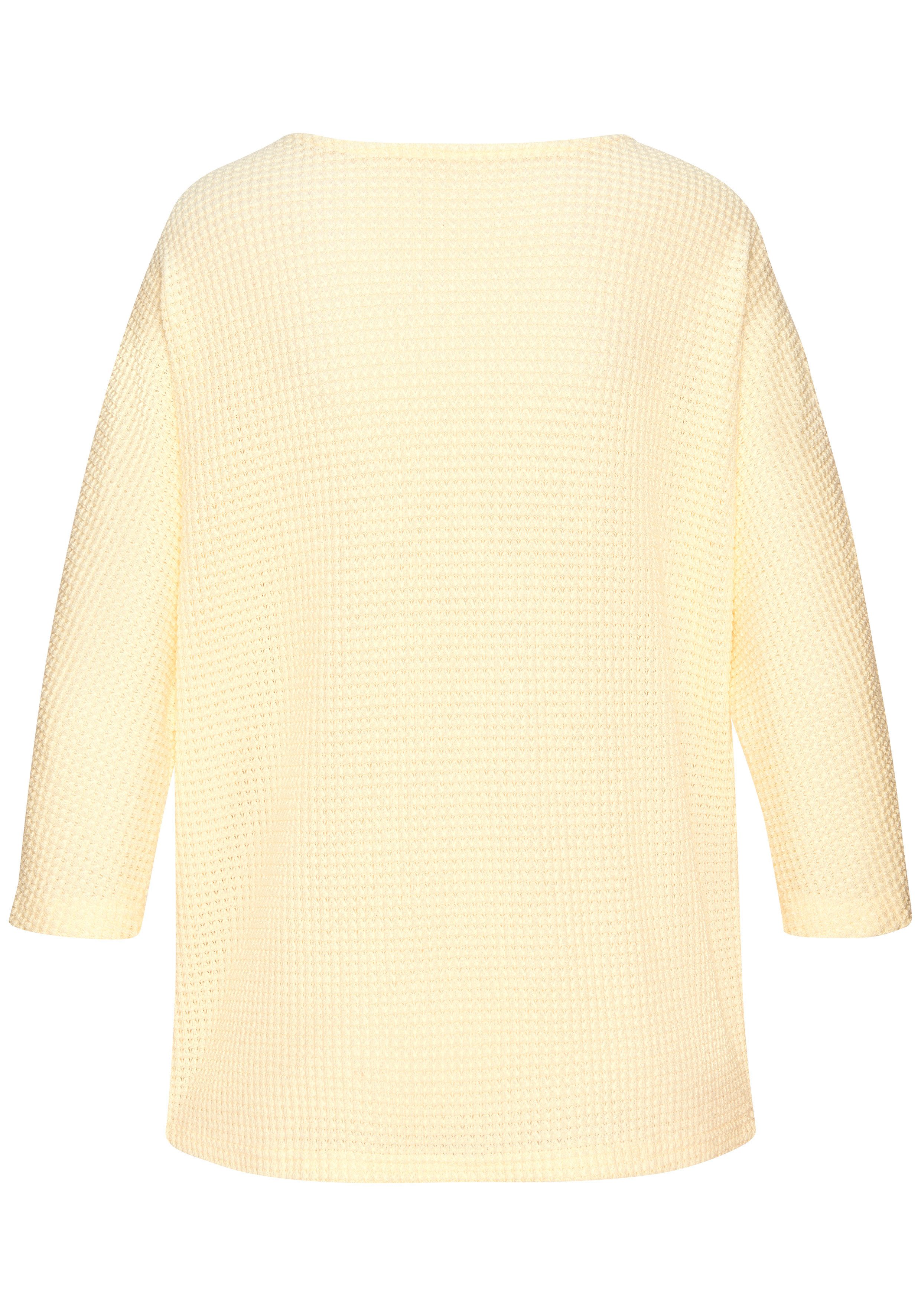 Vivance by Lascana 3/4-Arm-Shirt mit sommerlicher Waffelstruktur aus bügelfreier Strickqualität