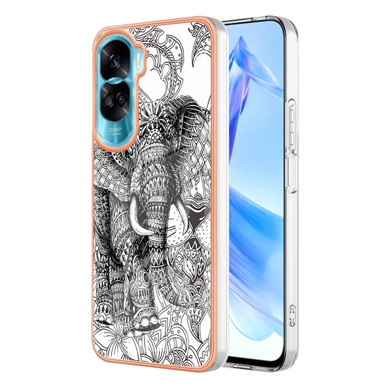Wigento Handyhülle Für Honor 90 Lite Design Series TPU / PC Handy Hülle Cover Schutzhülle