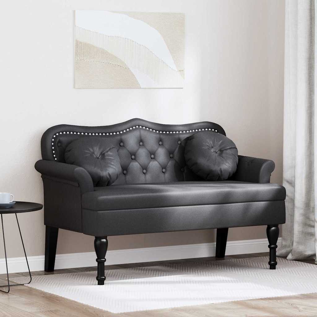 vidaXL Sitzbank Chesterfield Bank Schwarz 120,5 x 65 x 75 cm Kunstleder (1-St) – Bild 2 von 5