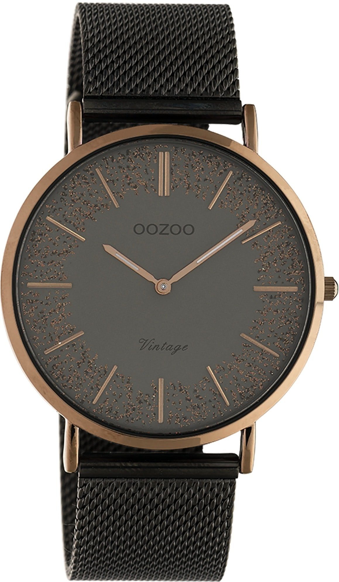 Quarzuhr Oozoo Damen Armbanduhr schwarz Analog