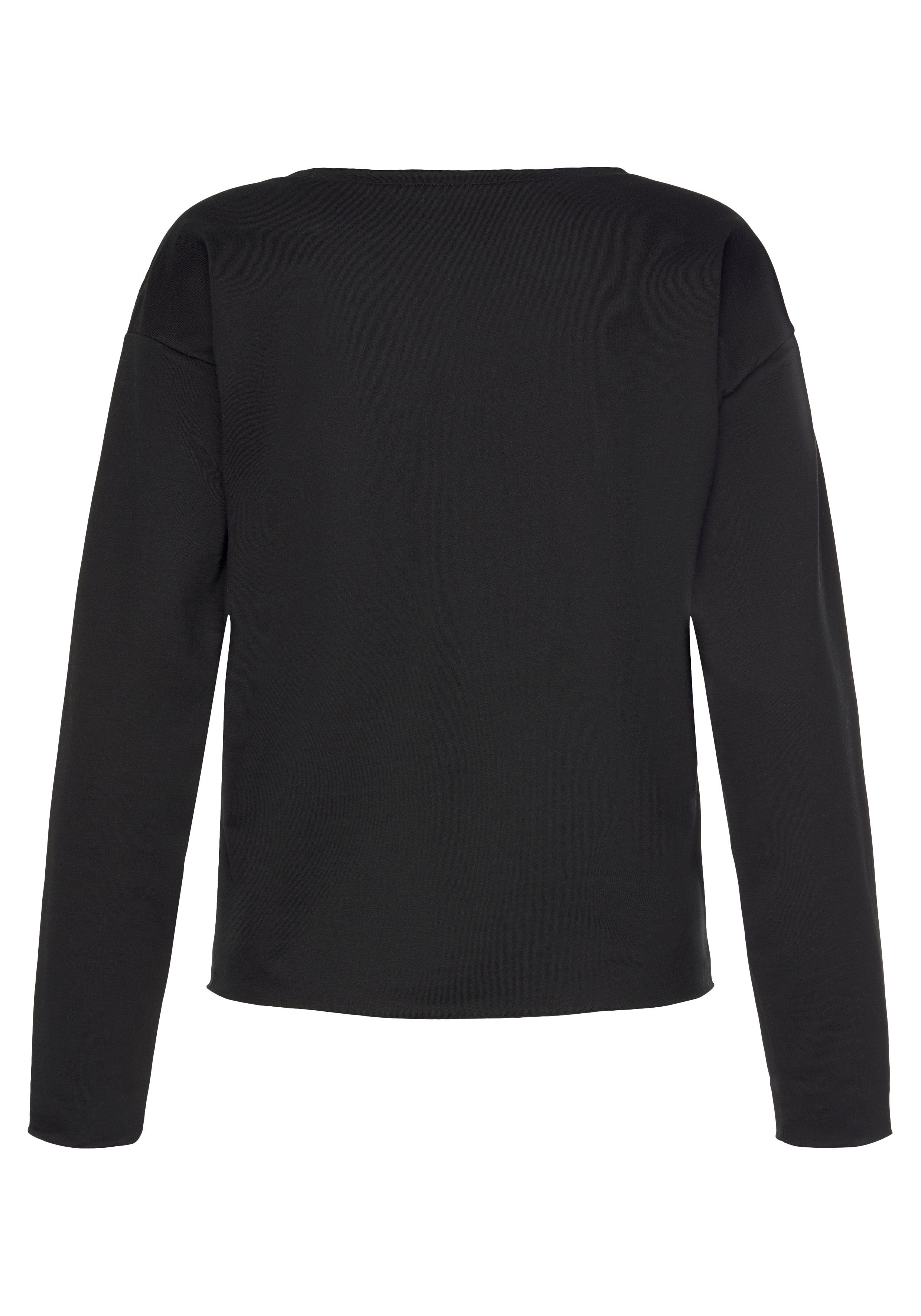LASCANA Sweatshirt Langarmshirt in locker sitzendem Schnitt, Loungewear