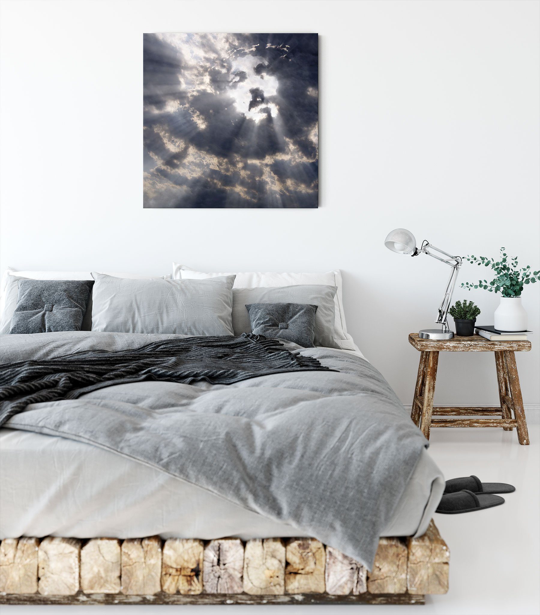 Pixxprint Leinwandbild Das Jesusgesicht am Himmel, Das Jesusgesicht am Himmel (1 St), Leinwandbild fertig bespannt, inkl. Zackenaufhänger