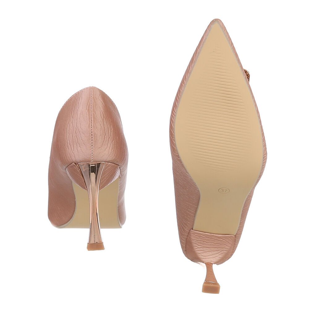 Ital-Design Damen Abendschuhe Elegant High-Heel-Pumps (86192529) Pfennig-/Stilettoabsatz High Heel Pumps in Champagner