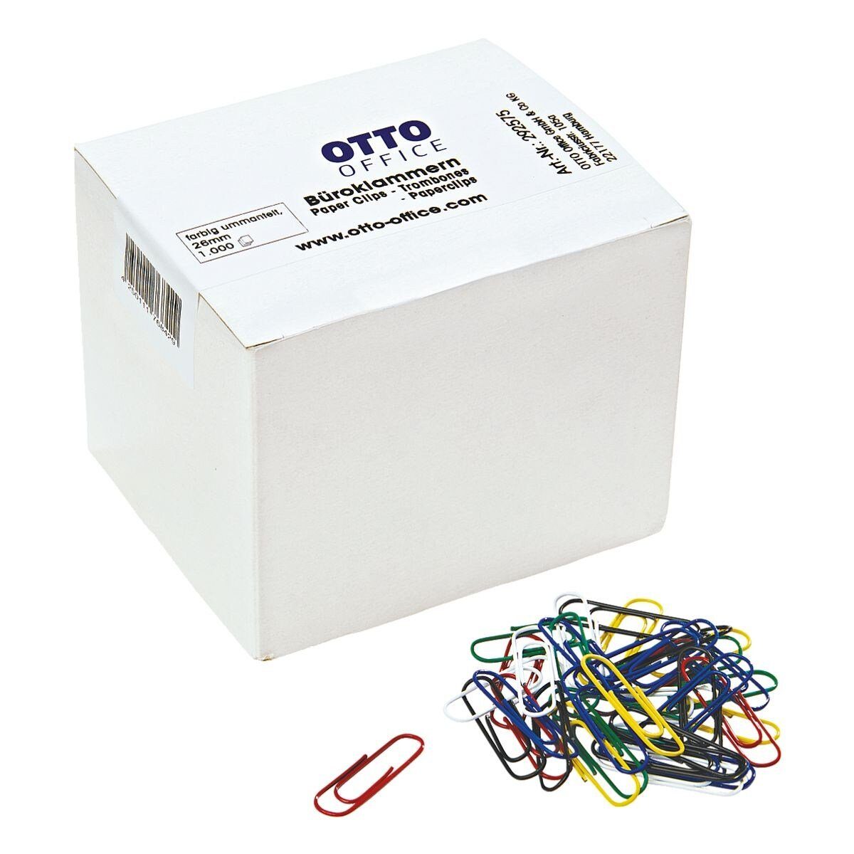 Otto Office Büroklammer, 26 mm, farbig und kunststoffüberzogen, rund