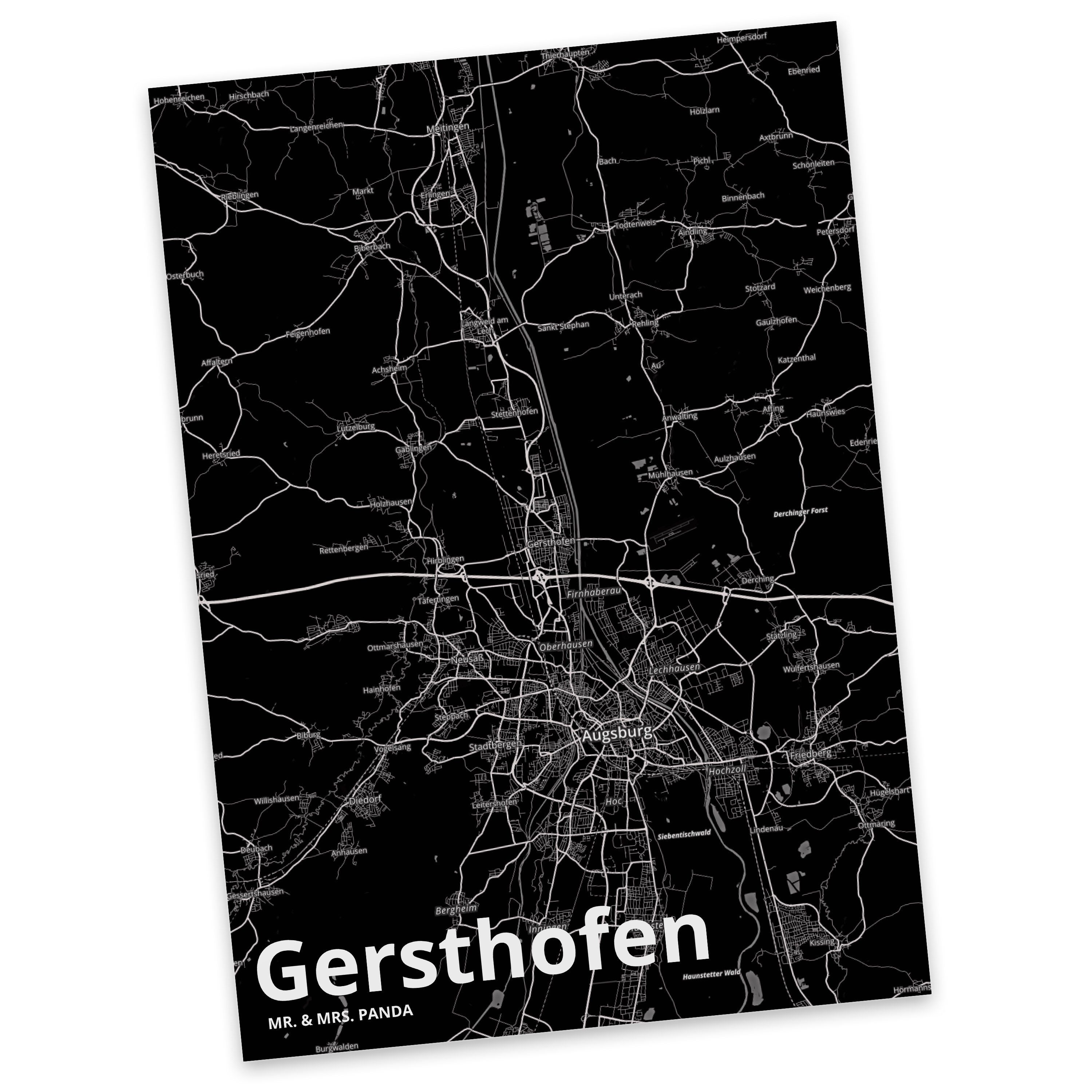 Mr. & Geschenk, Panda Mrs. Gersthofen Geburtstagskarte, Stadt, Postkarte - Grußkarte, Einladungs
