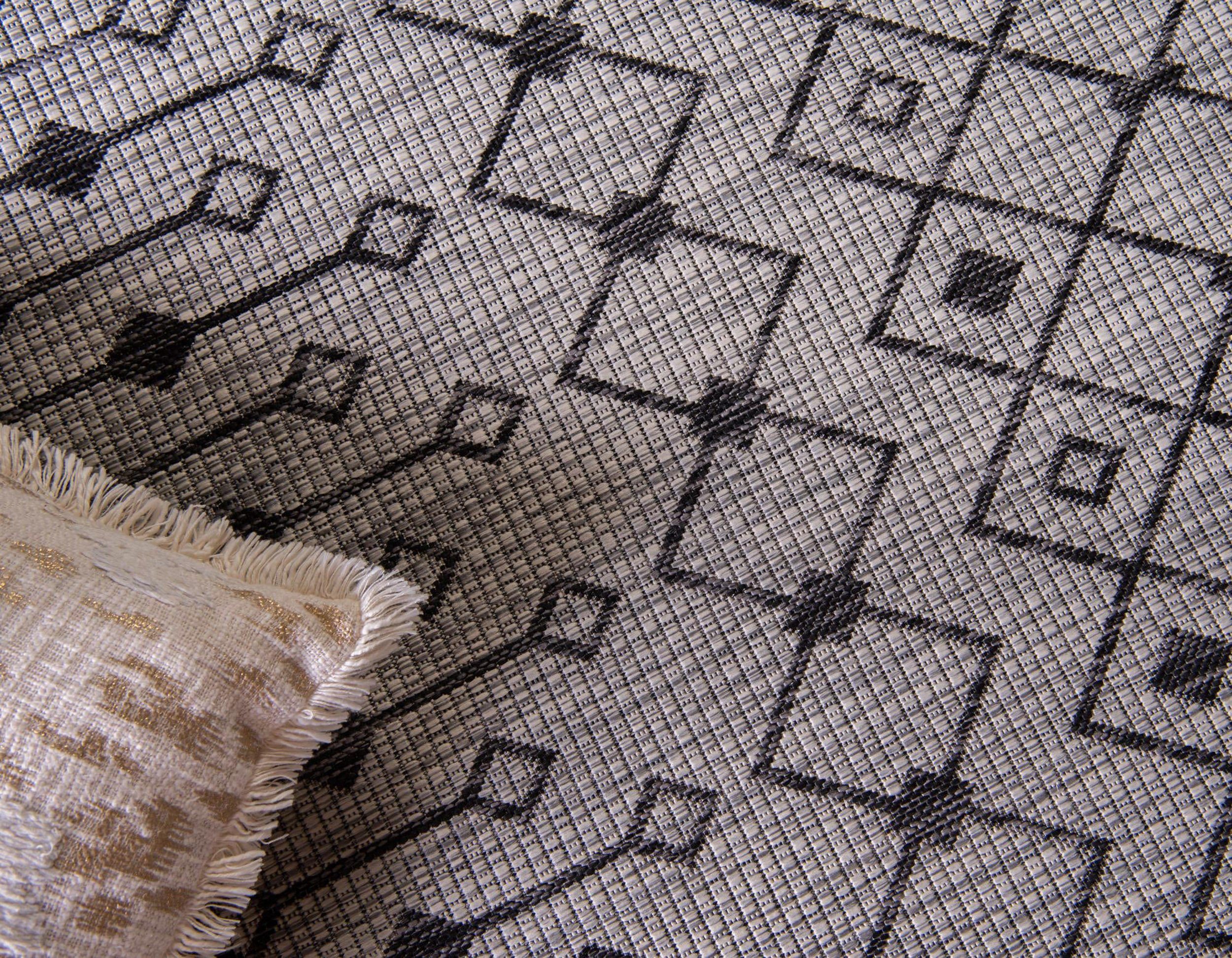 LebensWohnArt Teppich Teppich OUTDOOR CIATO Rechteckig Hellgrau 150x245 cm Indoor/Outdoor, Höhe: 0.4064 mm