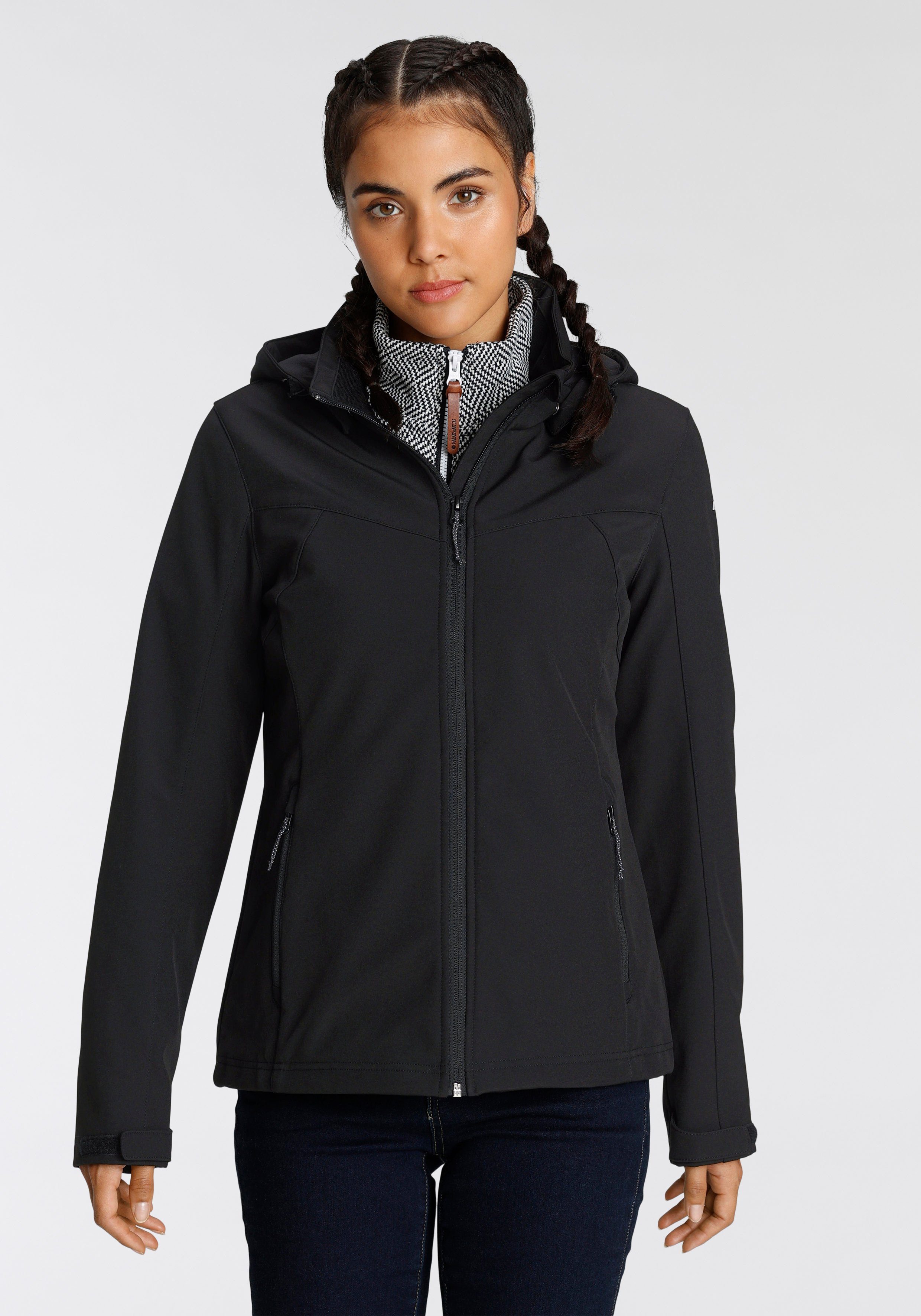 & & Icepeak Softshelljacke Atmungsaktiv Winddicht schwarz BRENHAM Wasserabweisend