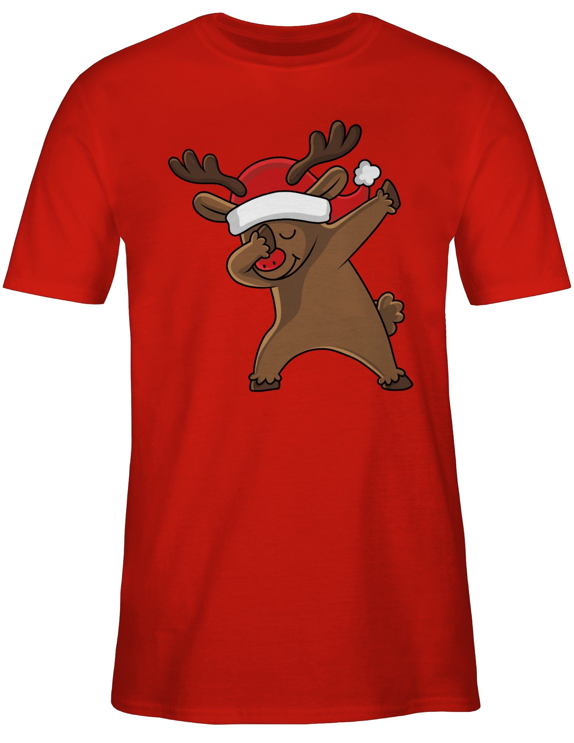 T-Shirt Shirtracer Rot Kleidung Dabbing Weihachten Weihnachtsreh 1