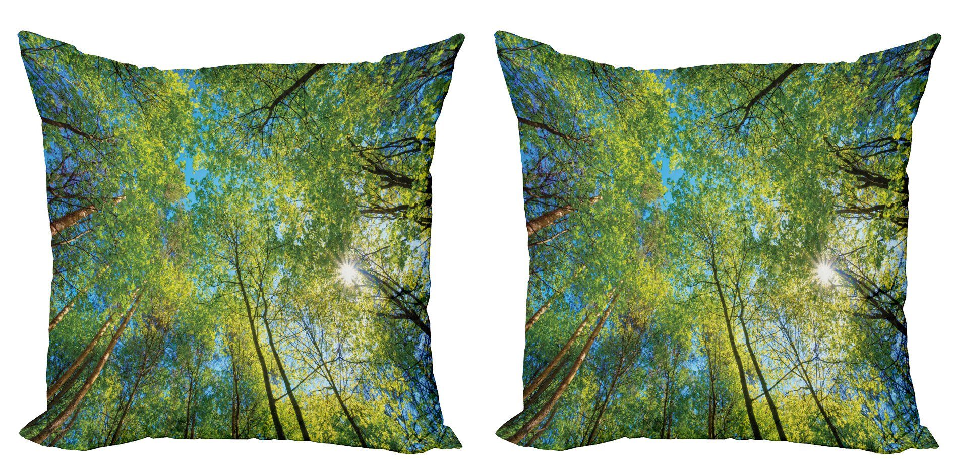 Modern (2 Willow Stück), Kissenbezüge der Doppelseitiger Digitaldruck, Natur Abakuhaus Accent Wald Flora in