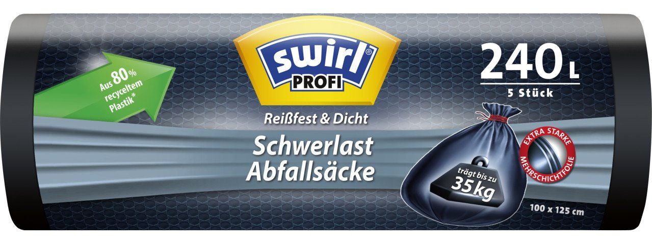 Swirl Müllsackständer Swirl® Schwerlast-Säcke Profi mit Zugband 240 L