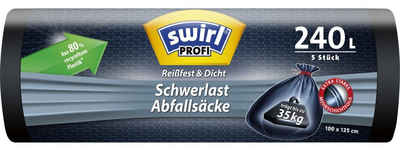 Swirl Müllbeutel Swirl® Schwerlast-Säcke Profi mit Zugband 240 L