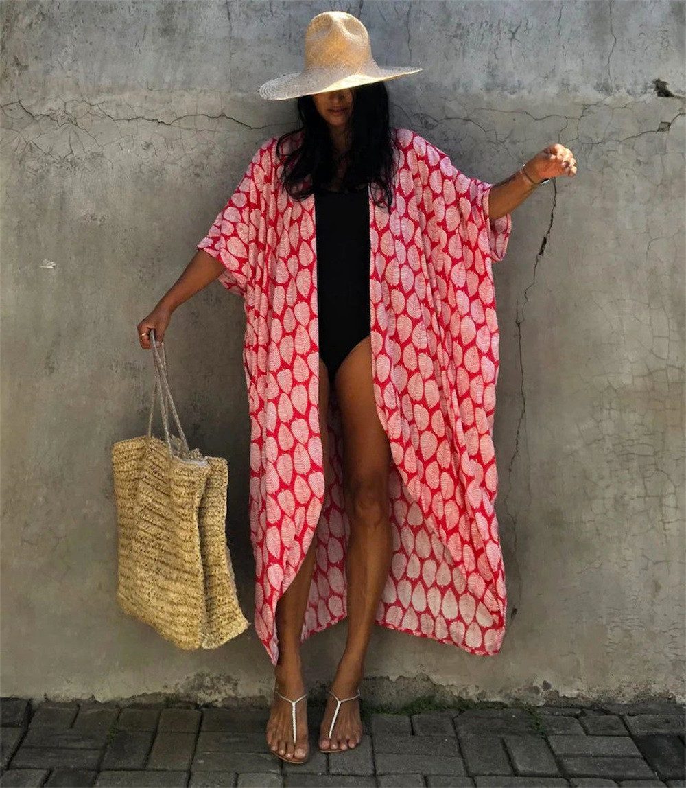 RWEUOQ Kimono Damen Strandkleid Strandtunika Bikini-Überwurf günstig online kaufen