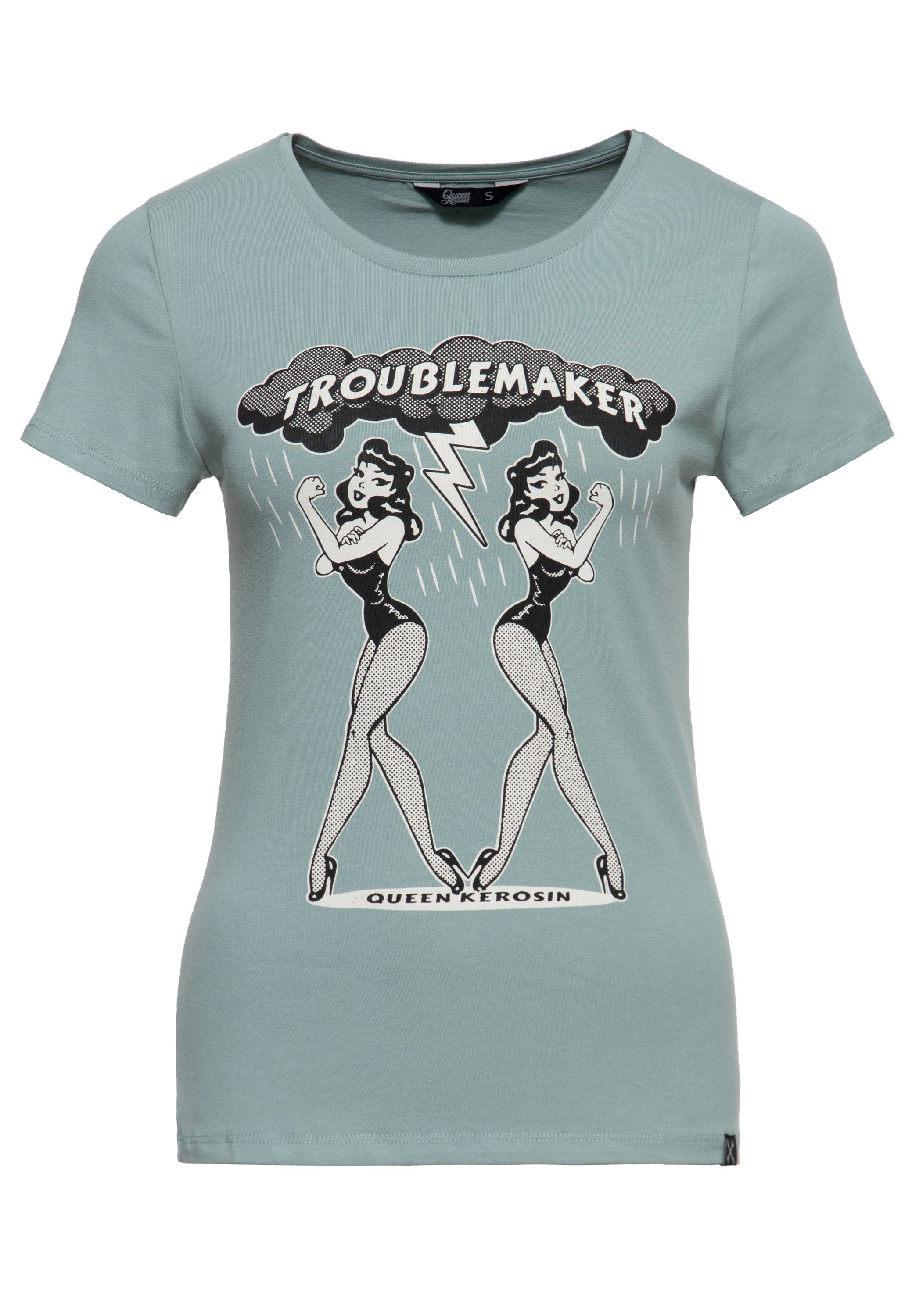 QueenKerosin Print-Shirt (1-tlg) mit Print im 50s Style