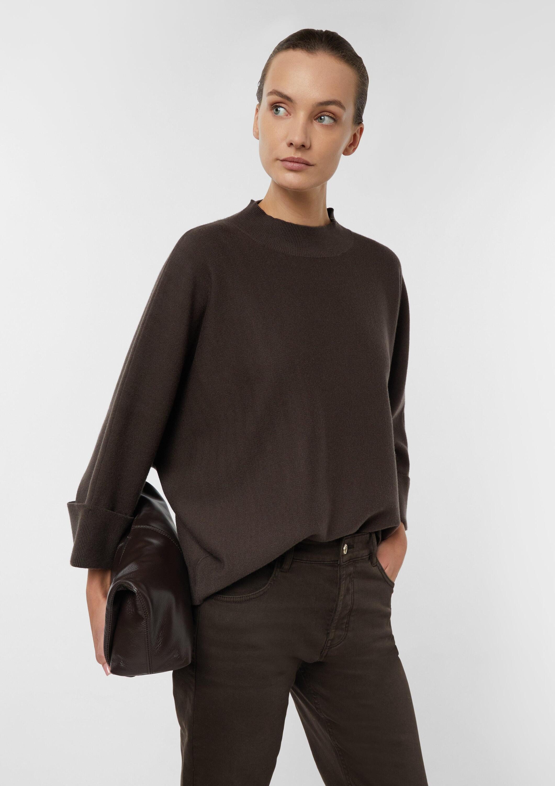 comma Poncho Indoor-Poncho Strickponcho mit Stehkragen
