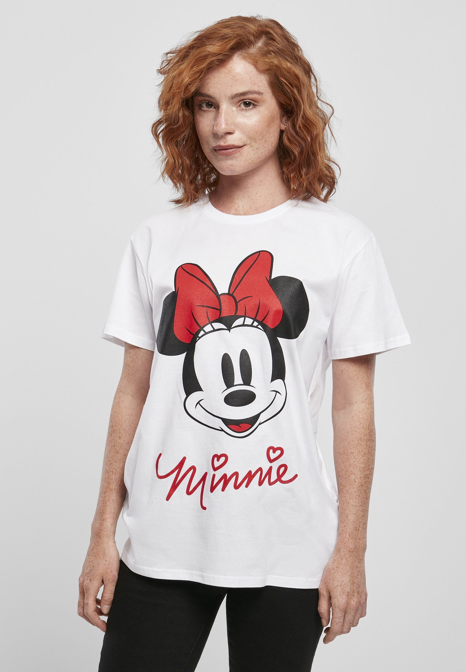 Merchcode Kurzarmshirt Merchcode Damen Ladies Minnie Mouse Tee (1-tlg)