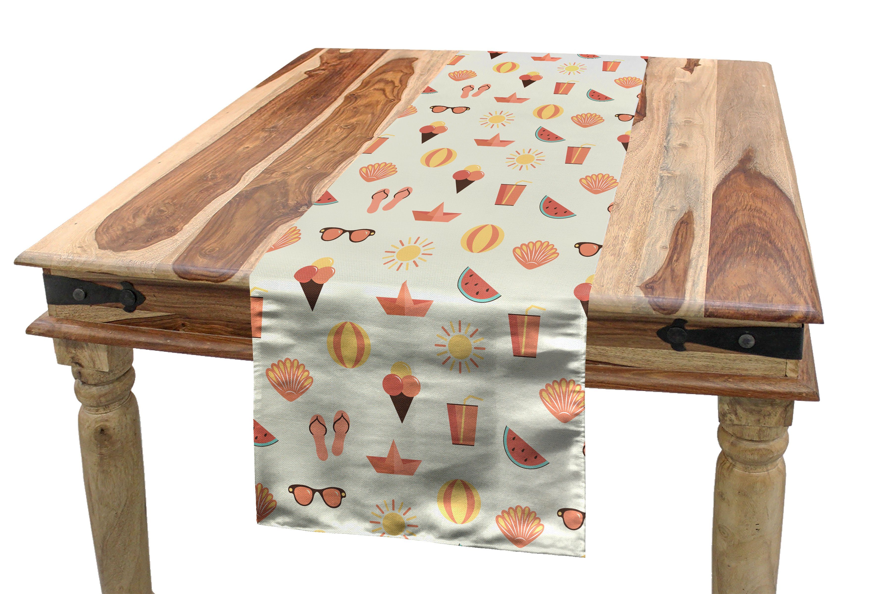 Küche Flip Rechteckiger Urlaub Tischläufer, Flops Dekorativer Abakuhaus Tischläufer Konzept Esszimmer