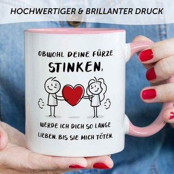 GRAVURZEILE Tasse mit Spruch - Deine Fürze stinken - Lustiges Geschenk für Freunde -, Keramik
