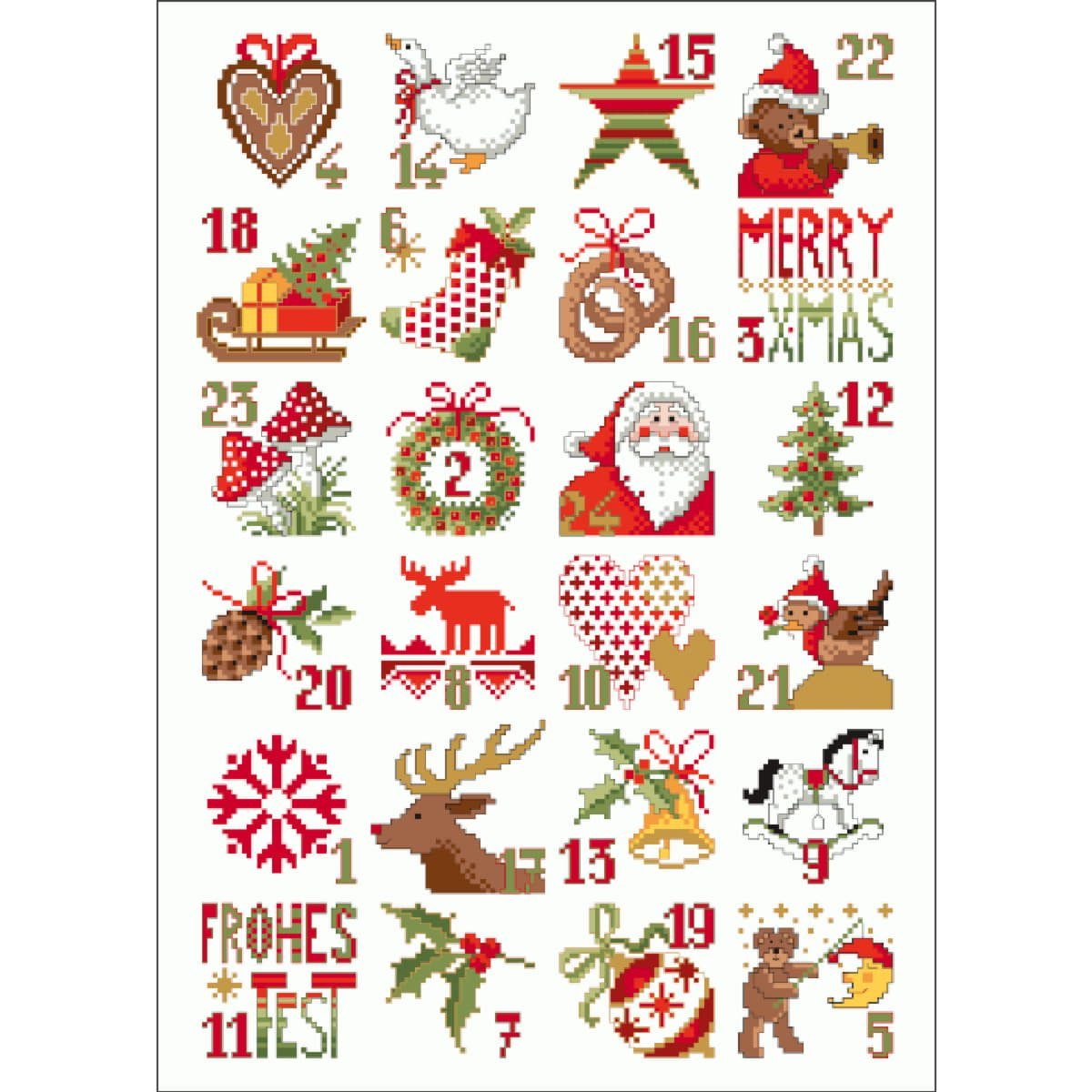 Lindner´s Kreuzstiche Kreativset Lindner´s Kreuzstiche Zählmuster Vorlage "Advent, Advent", 015, (embroidery kit by Marussia)