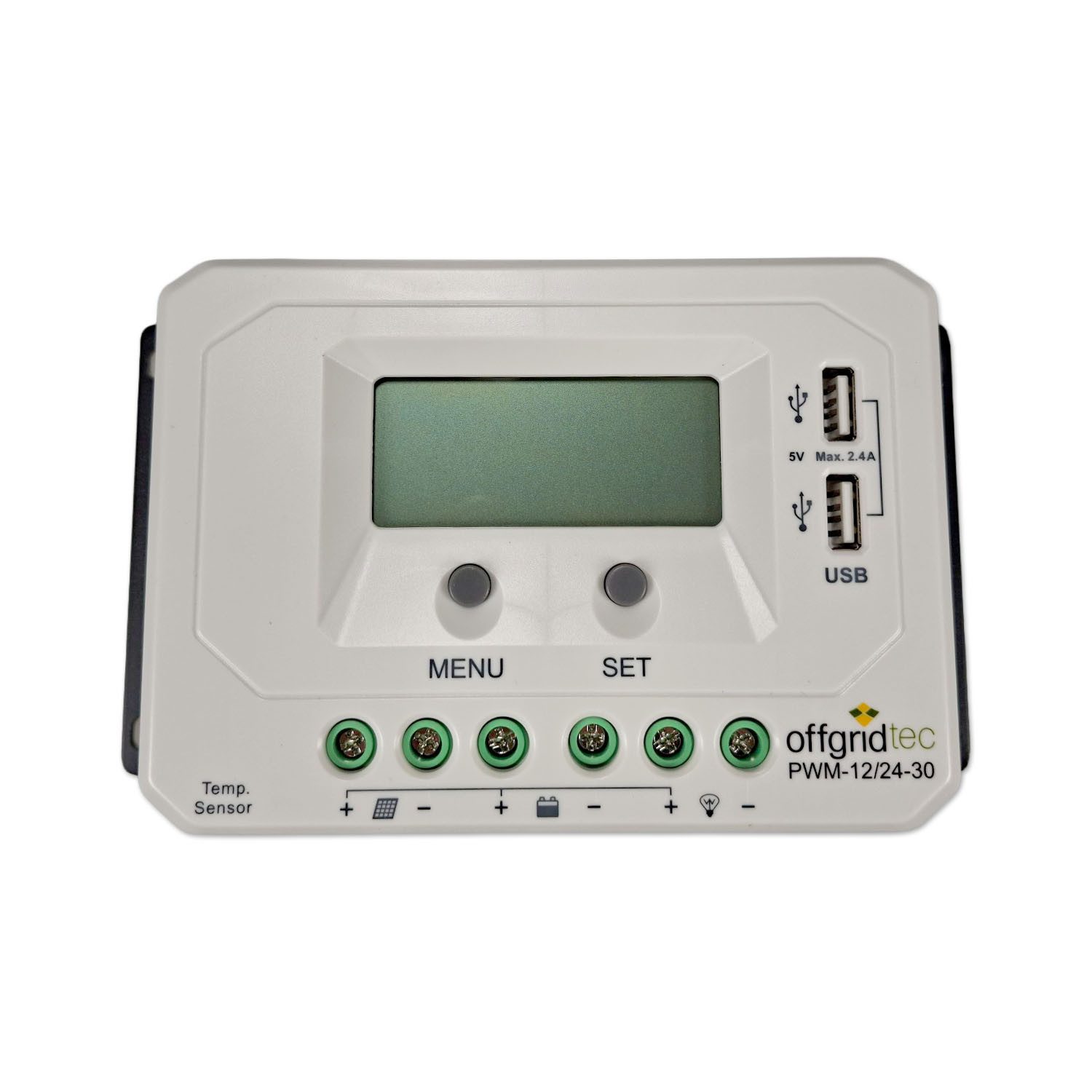 offgridtec Solarladeregler Solarladeregler 30A, PWM-Laderegler 12V / 24V, LCD-Display, USB