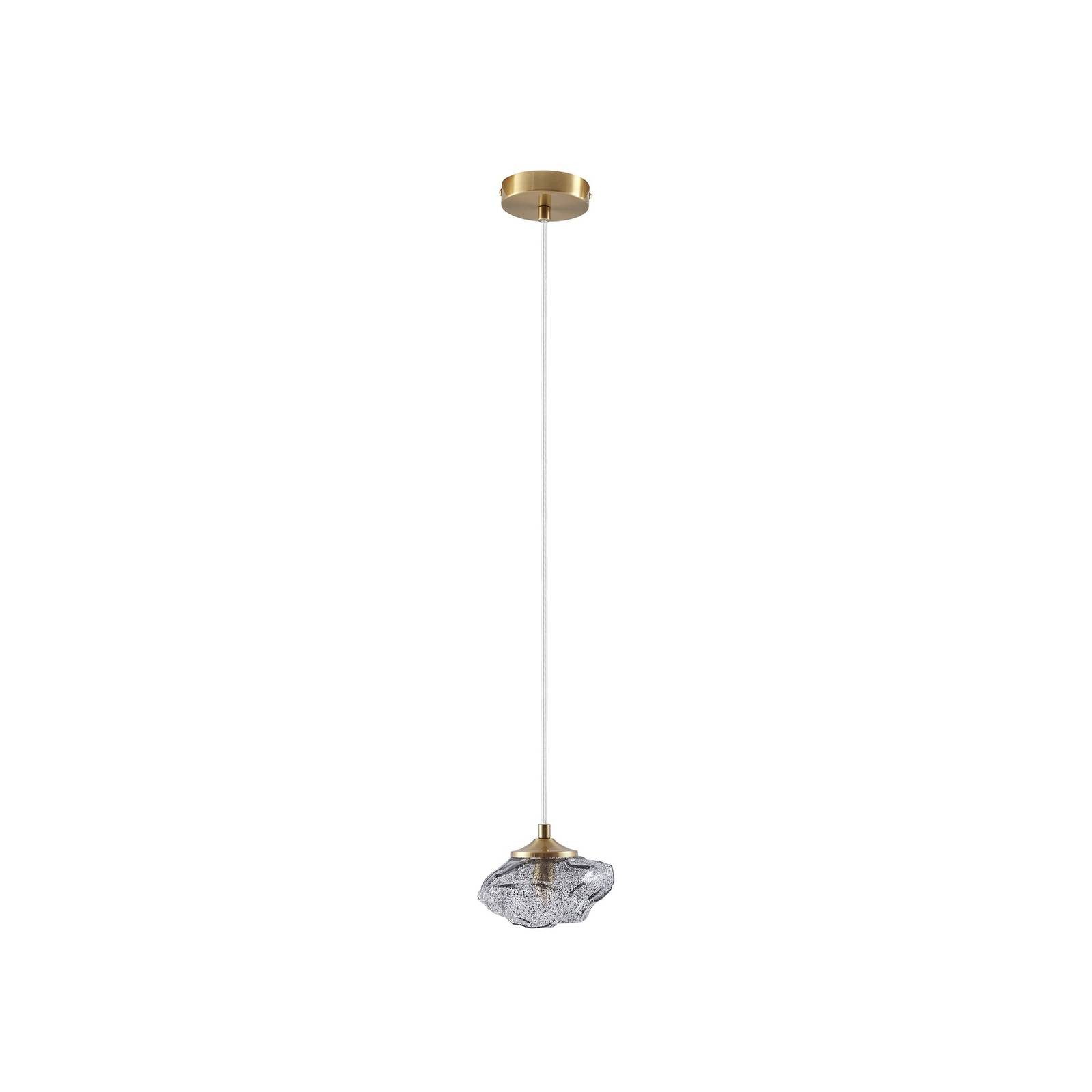 Lindby Hängeleuchte Piatra, Glas Schwarz IP20, 1 x 8 W LED