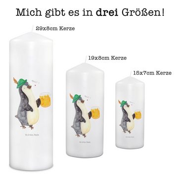 Mr. & Mrs. Panda Formkerze 19 x 8 cm Pinguin Bier - Weiß - Geschenk, Pinguine, Bierchen, Geburts (1-tlg), Mehrfach Größen